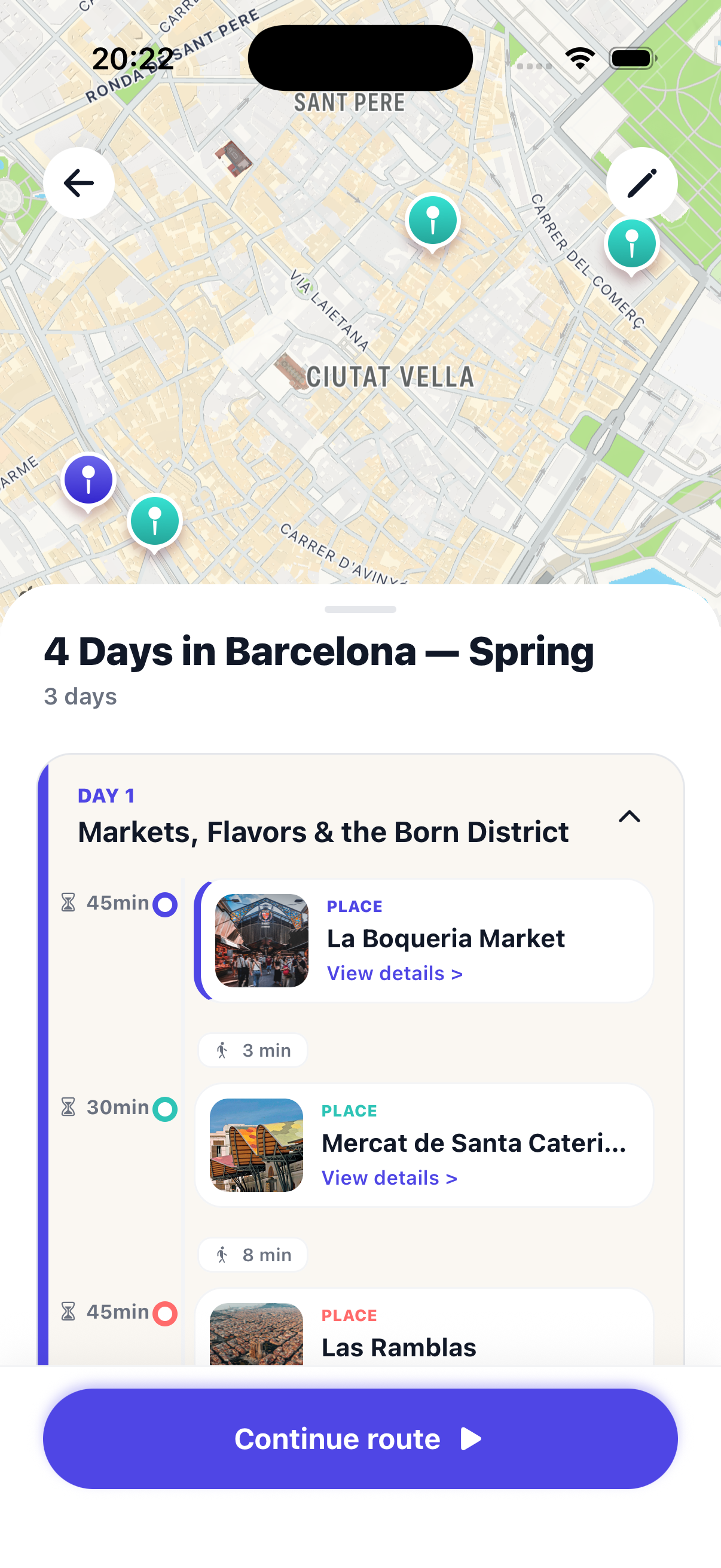 App screenshot — smart match